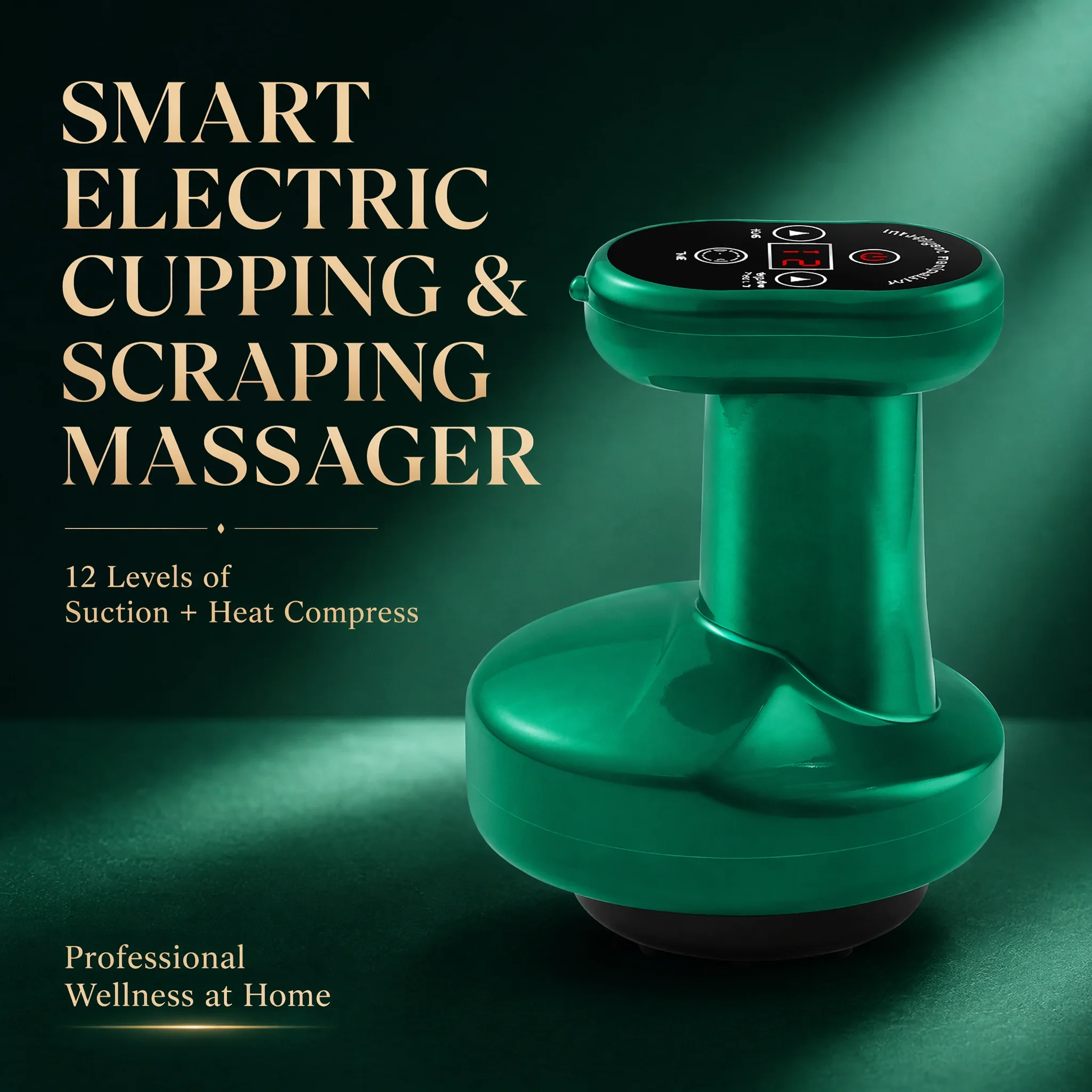 

12 Gear Electric Cupping Massager Heating Gua Sha Vacuum Suction Body Massage Device Back Neck Shoulder Relaxation Therapy Tool
