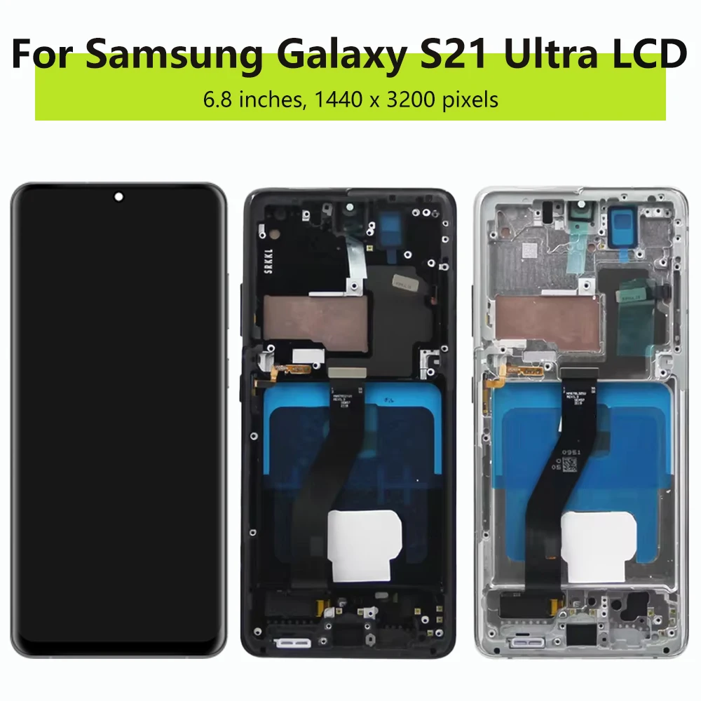 Super AMOLED S21 Ultra LCD Display Screen For Samsung Galaxy S21 Ultra 5G G998B 6.78'' LCD Display with Touch Screen Digitizer