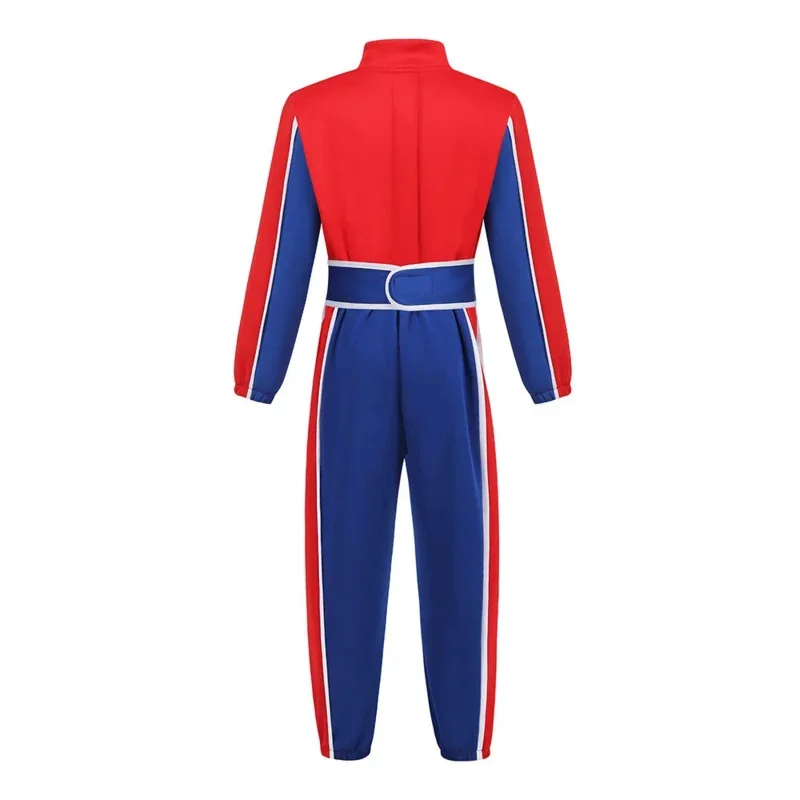 2025 New Boys Racer Cosplay Costume Red Blue Race Car Career Competition Uniform Children Racing Driver Clothing 94ly