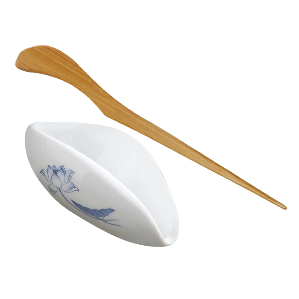 

Tea Accessories Chinese Vessel Tray Coffee Bean Ceramic Spoon Scoop Kongfu Dosing Cup Spoons