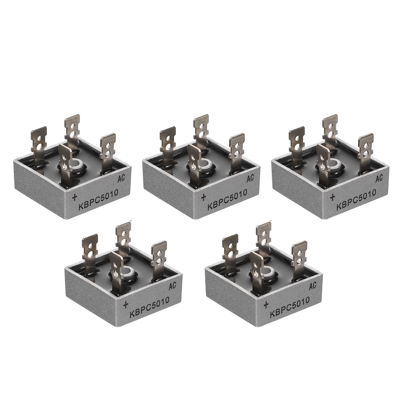 

5pcs Four-legged Flat Bridge Full Wave Electronic Silicon Diode Rectifier Component Metal Material Low Power High Efficiency