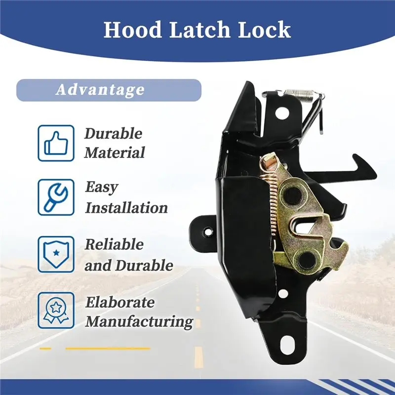 بسيط الجبهة هود مزلاج الجمعية غطاء المحرك قفل أمان مكون لتويوتا 4 عداء 1996-2002 53510-35170 5351035170 #6