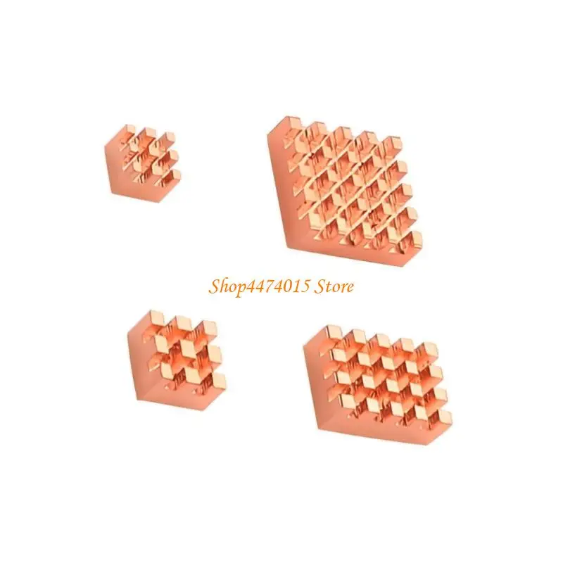 Disipadores térmicos cobre K1AA para RPI 4B desarrollo placa desarrollo Disipación calor eficiente 4 PCS