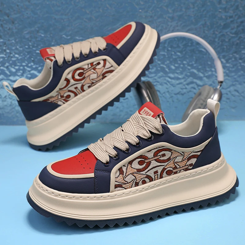 

Мужская повседневная спортивная обувь, нишевый дизайн, оригинальный стиль, толстая подошва, универсальная, модная студенческая обувь, дышащая, модная, l