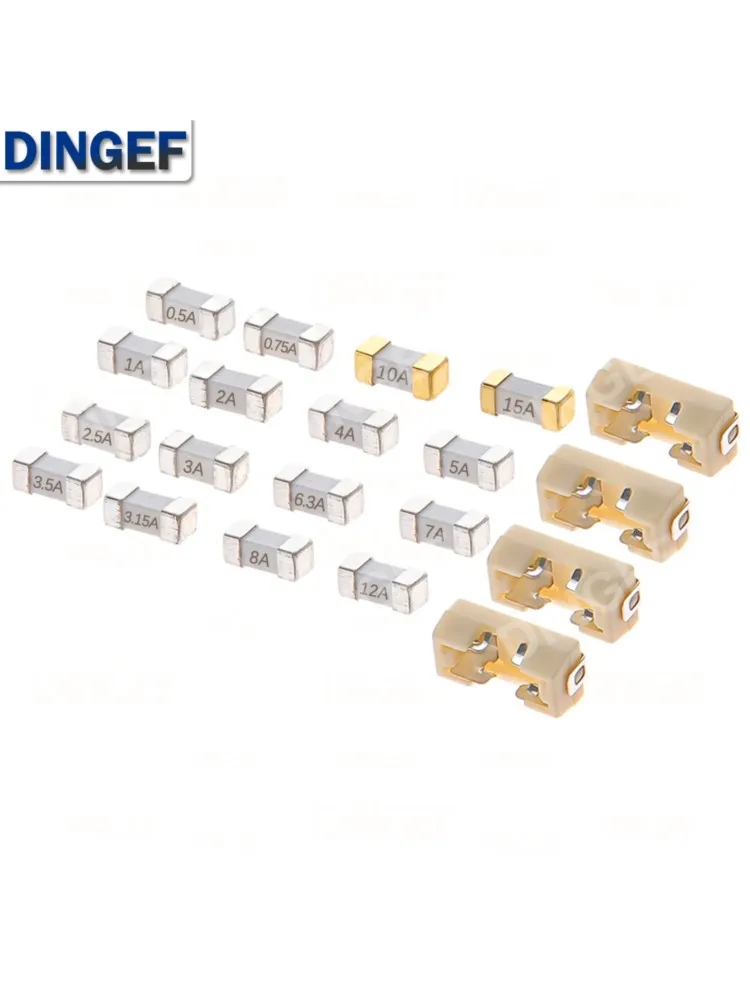 Fusible SMD 1808 à action rapide, 10 pièces, fusibles à montage en Surface 0,5a 0,75a 3A 4A 5A 6,3a 10A 12A 15A 500MA 750MA pour la Protection des circuits PCB