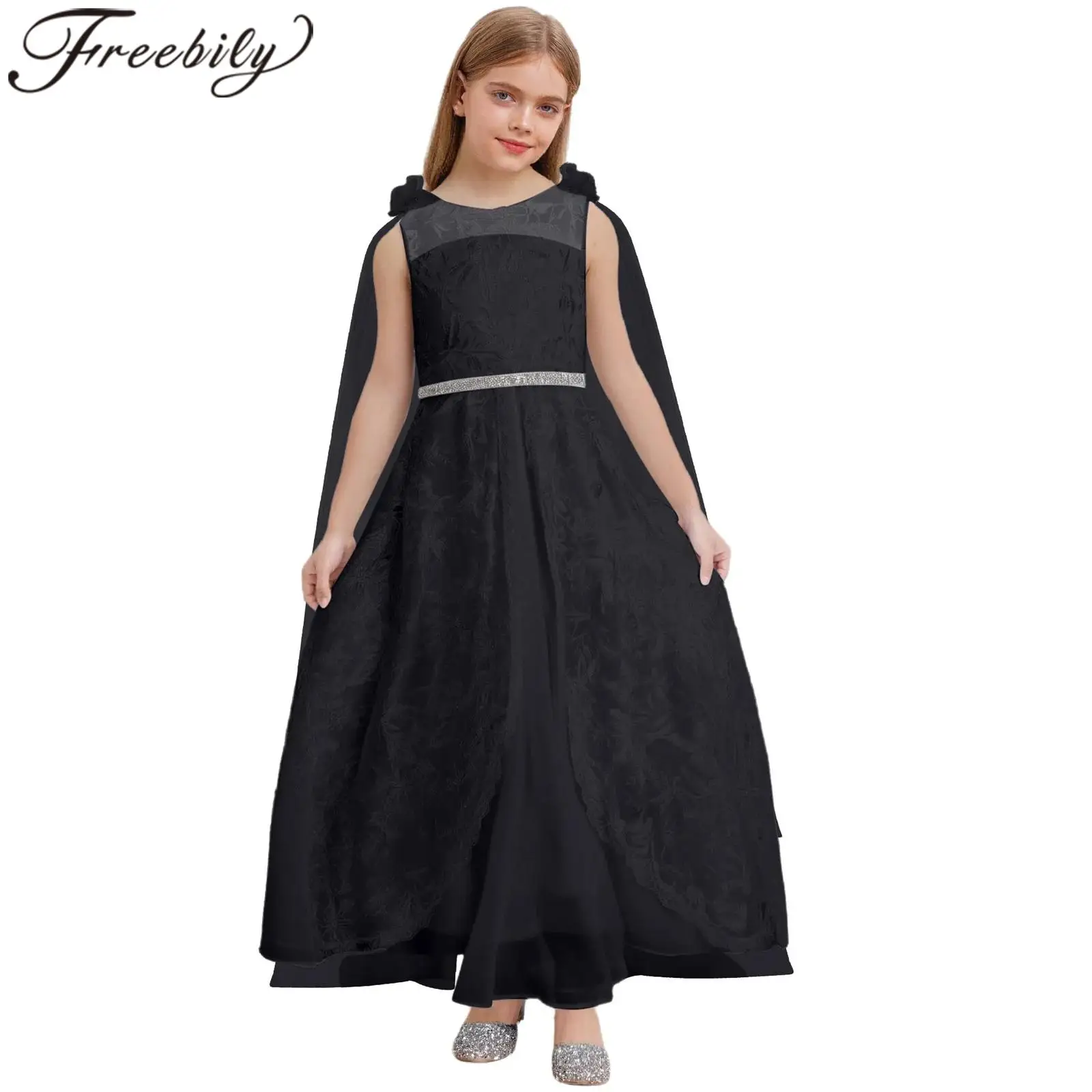 

Girl Birthday Dress Princess Cosplay Party Lace Embroidery Gown Elegant Prom Gown Children Pageant Mainstream Festival Costumes