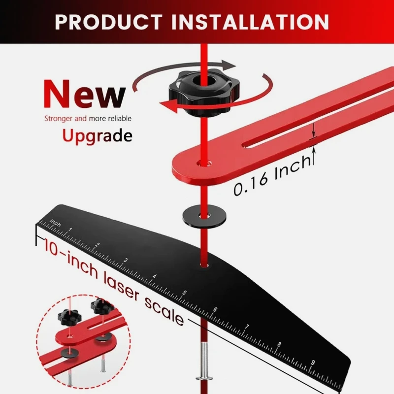 Stair Tread Template Tool Step Measuring Jig with Ruler & Angle, 10.2-60In Gauge Wizard Scribe Tool for Cutting Guides, Adjus
