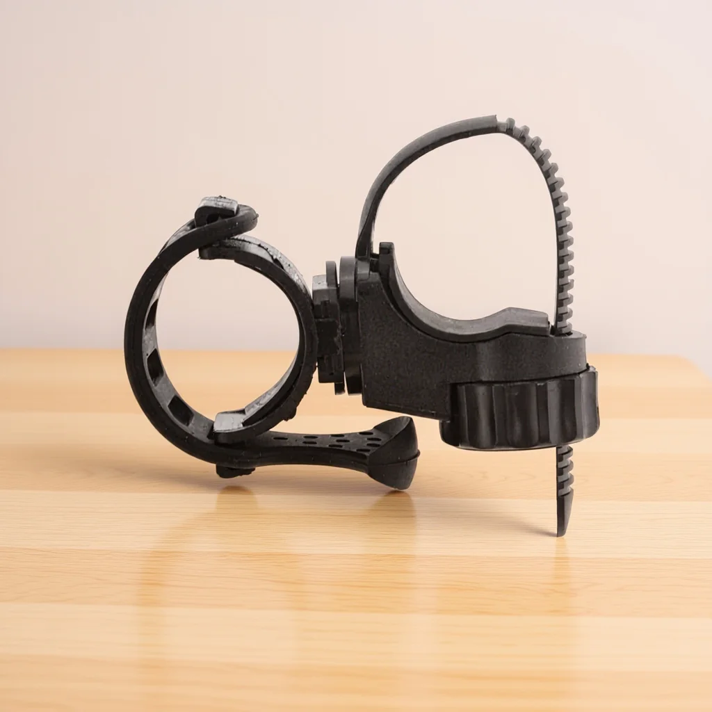 

360-Degree Rotatable Quick Release Bike Flashlight Mount Clamp Holder Black Durable Rubber Plastic Cycling Night Ride