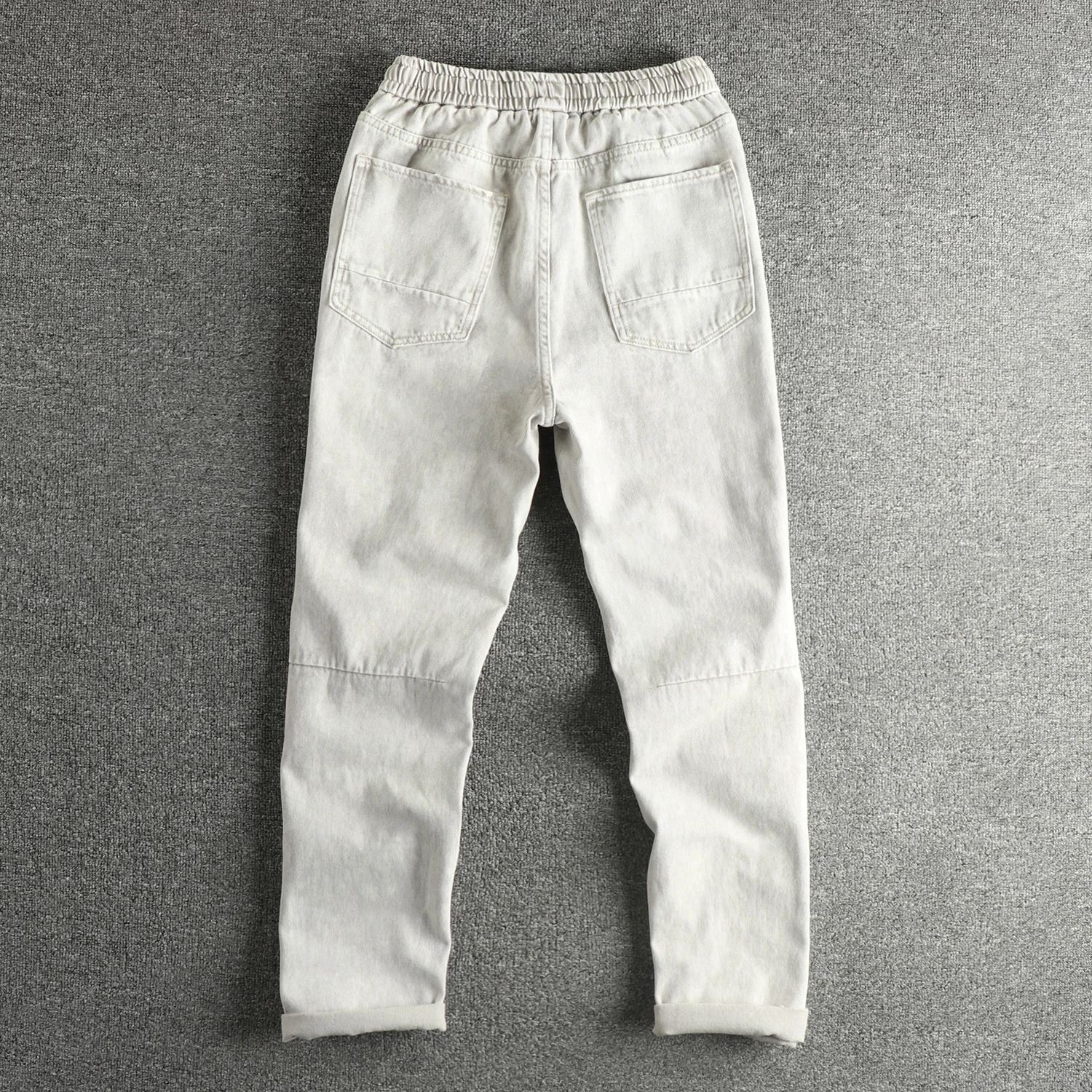 100% コットン ヘビーウォッシュ加工 ダメージ加工 メンズジーンズ ルーズストレートレッグ スリミング トレンドパンツ