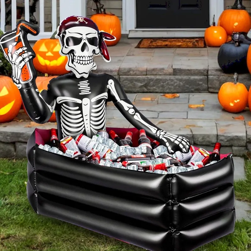 Halloween PVC Inflatable Ice Bucket Gollum Head Party Gift Decoration Inflatable Ghost Ice Bucket