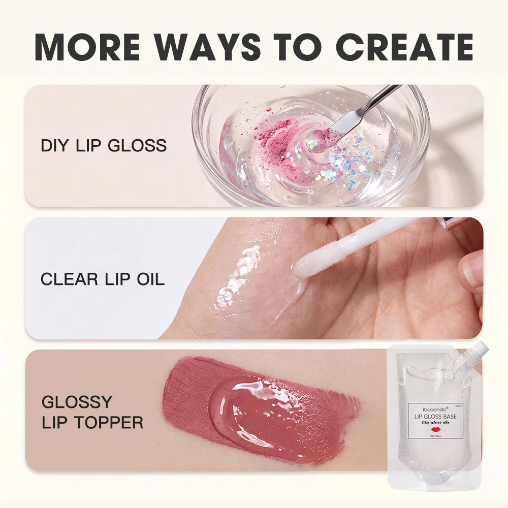 DANCHEL 100ml DIY Lipgloss-Basis Klar Glänzend mit Vitamin E Pflegend Mehrzweck Handgemachtes Lippen-Make-up Rohmaterial – Detail 3