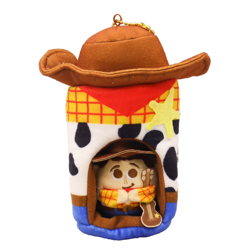 Disney Cartoon Toy Story Buzz Lightyear Woody Keychain Pendent Pooh Bear Dolls Cute Soft Pendent Toys Halloween Gifts for Kids