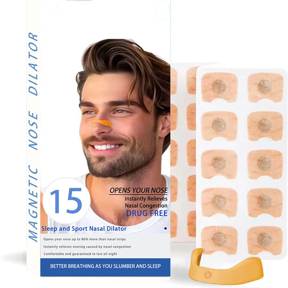 

Sleep Nasal Dilator,Intake Breathing Nasal Strip,Skin Safe Magnetic Nose Strips Boost Oxygen Reduce Snoring Sport Nasal Dilator