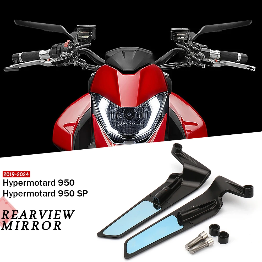 

Motorcycle For DUCATI Hypermotard 950 HYPERMOTARD 950 SP 2019-2024 Stealth Mirrors Adjustable Winglets Rearview Mirror Kit