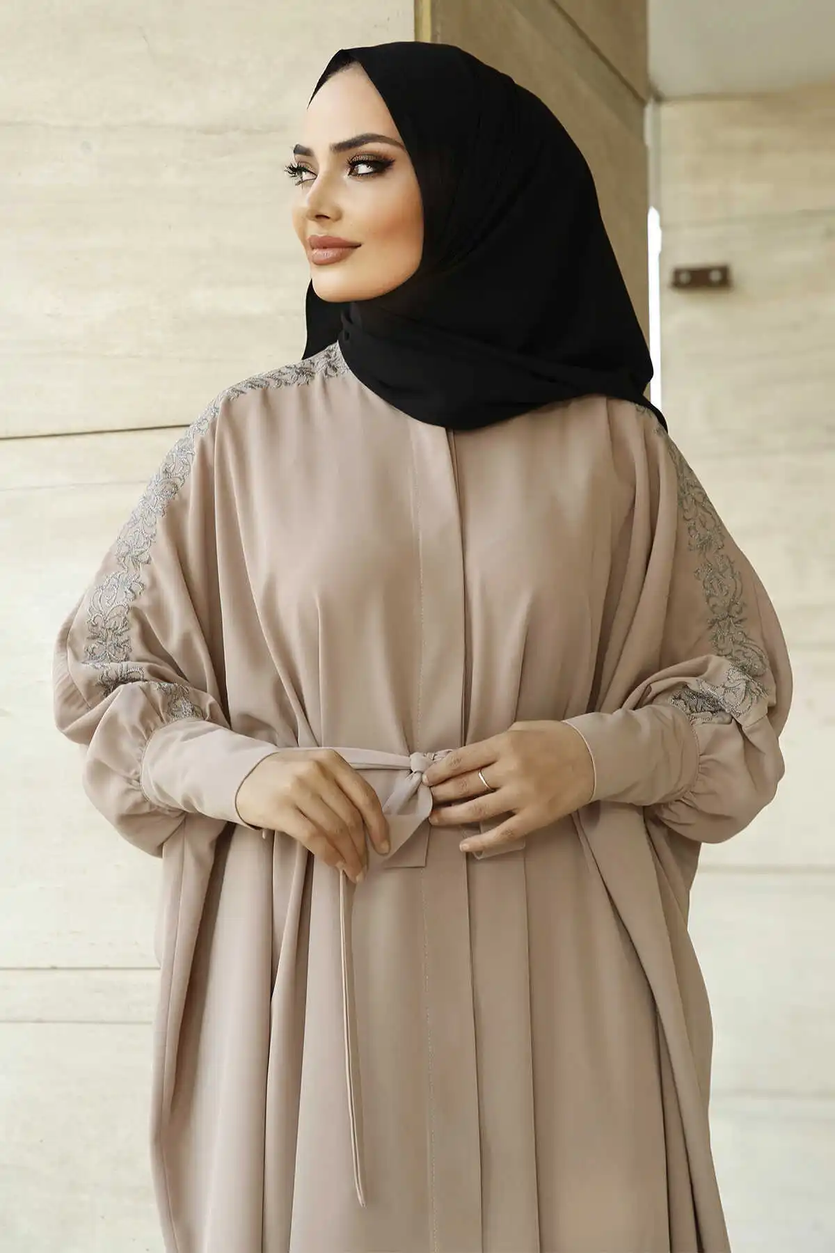 Silver Leafing Ferace-2023 Women Muslim Clothing Islamic Clothes