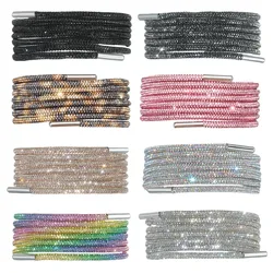 1Pcs Luxury Rhinestone Shoelaces Diamond Shoe Laces Sneakers Laces DIY Strings Women Men Round Shoelace 100/120/140/160CM