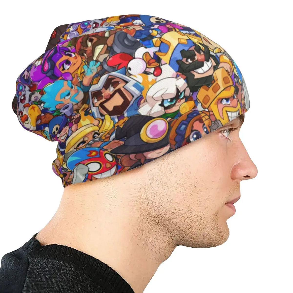 Clashes Royaleds Game Skullies Beanies Hats الهيب هوب الرجال النساء قبعات التزلج الدافئة ذات الاستخدام المزدوج بونيه القبعات