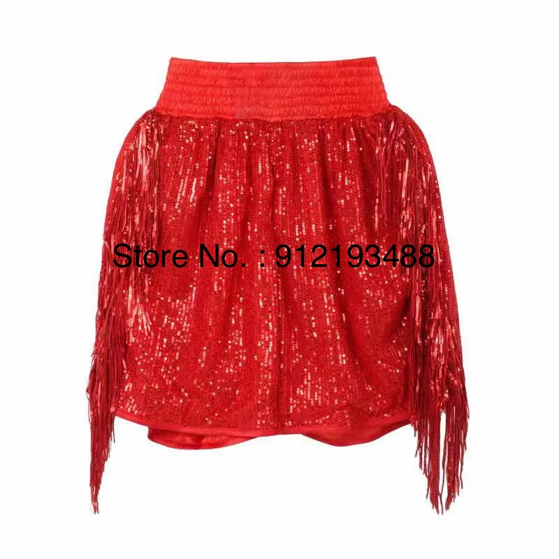 Boxing Shorts Muay Thai Shorts Men Women Child Sequins Tassels Kickboxing Cage Fighting Training Pants Martial Arts MMA Clothing