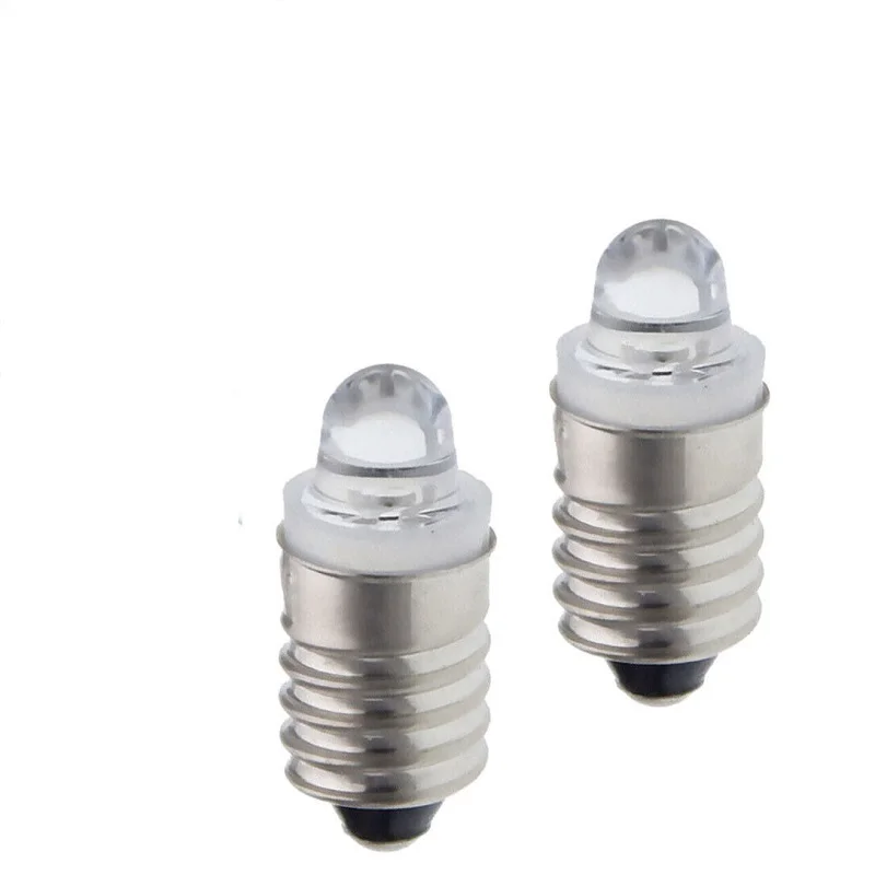 1-10pcs E10 Led Flashlight Bulb DC 3V 12V Instrument Bulb Indicator Lamp BA9S Replacement Torch Bulb Lamp Warm Cool White