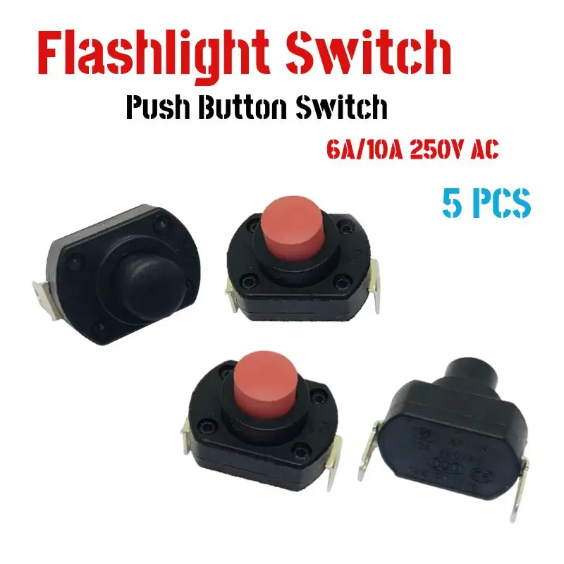 5 pcs Convoy L6 Flashlight 125V 10A/6A High Current Switch For DIY