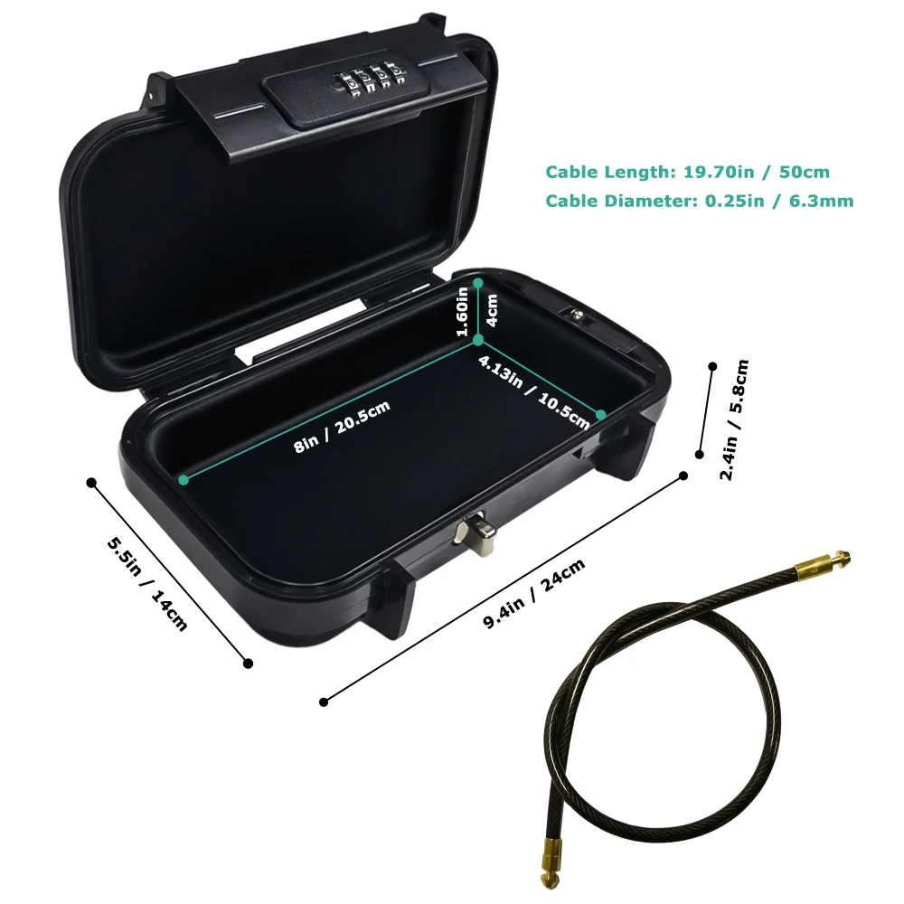 Waterproof Dry Box Protective Micro Case Lockable Travel Safe Airtight Tackle Organization with Steel Shackle