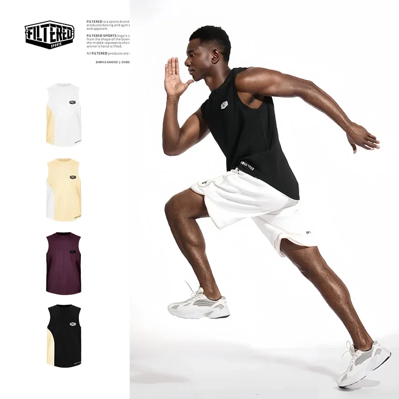 FILTERED SPORTS-T-shirt de boxe en coton pour homme, haut de musculation, chemises de fitness, entraînement musculaire en Y, vestes pour homme, précieux