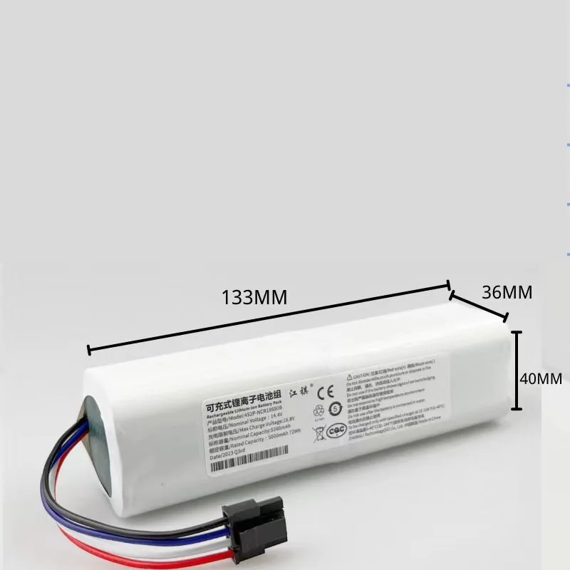 14.4V 5200mAh Replacement Battery P2008-4S2P-MMBK For Xiaomi Mijia Mi Sweeping Mopping Robot Vacuum Cleaner 1T STYTJ02ZHM Part