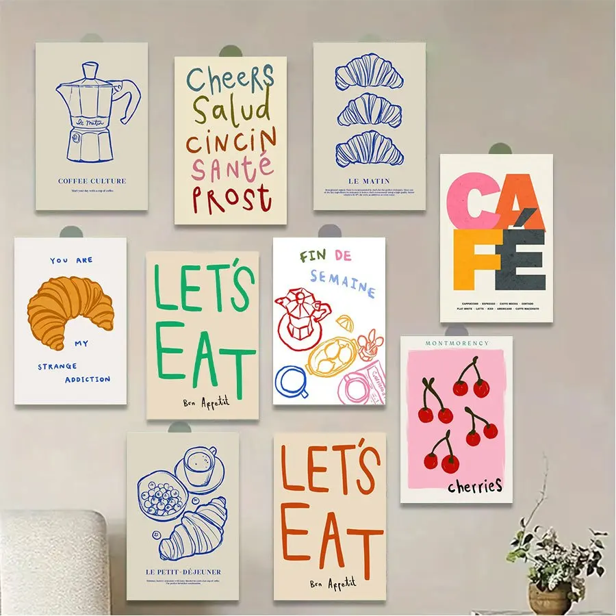 20PCS Light Colored Graffiti Poster Art Wall Decoration Postcards, Reusable, Suitable for Mailing and Collection