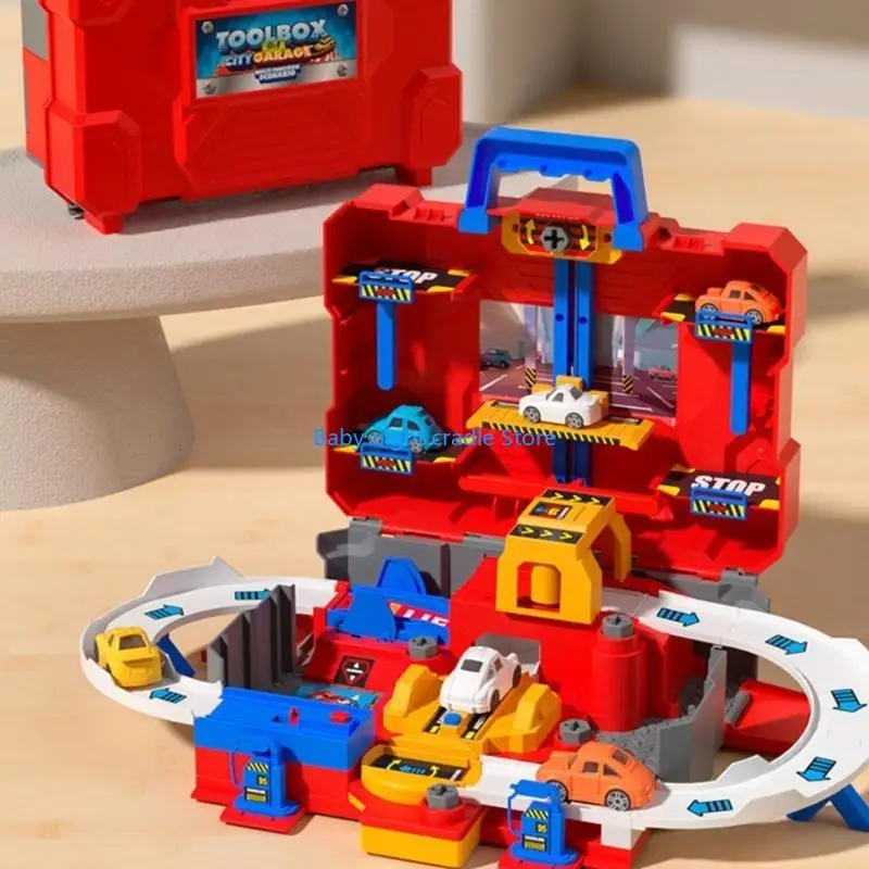 J2FF Fun City Cscapes Car Track Toy Toy Lengitible مع المركبات لعب لا نهاية لها للأطفال ما قبل المدرسة لتطوير المهارات الحركية