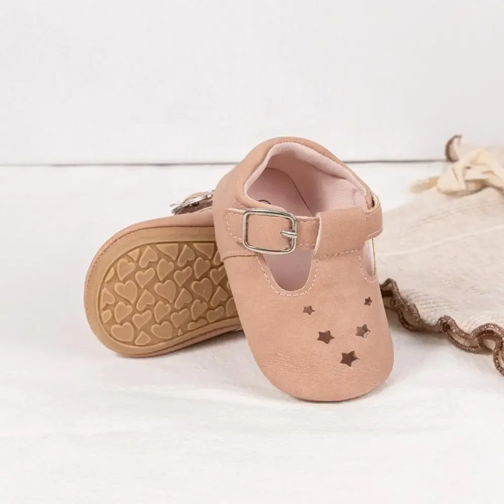 Meckior Anti Slip Baby Shoes Solid Color Shallow Mouth Baby Princess Shoes Soft Rubber Sole Breathable Kids Toddler Shoes