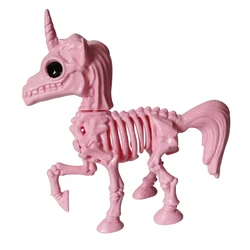 Decorazione di Halloween Unicorn Skeleton Bone Party ornamenti carini Hallowmas Horror Props orribile spaventoso (rosa)