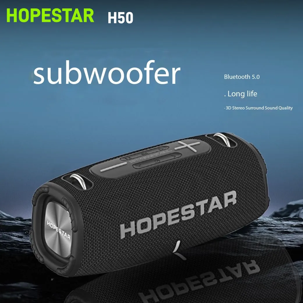 

HOPESTAR H50 50W High Power TWS Stereo Subwoofer Portable Bluetooth Speakers FM Radio Wireless Outdoor Waterproof Caixa De Som