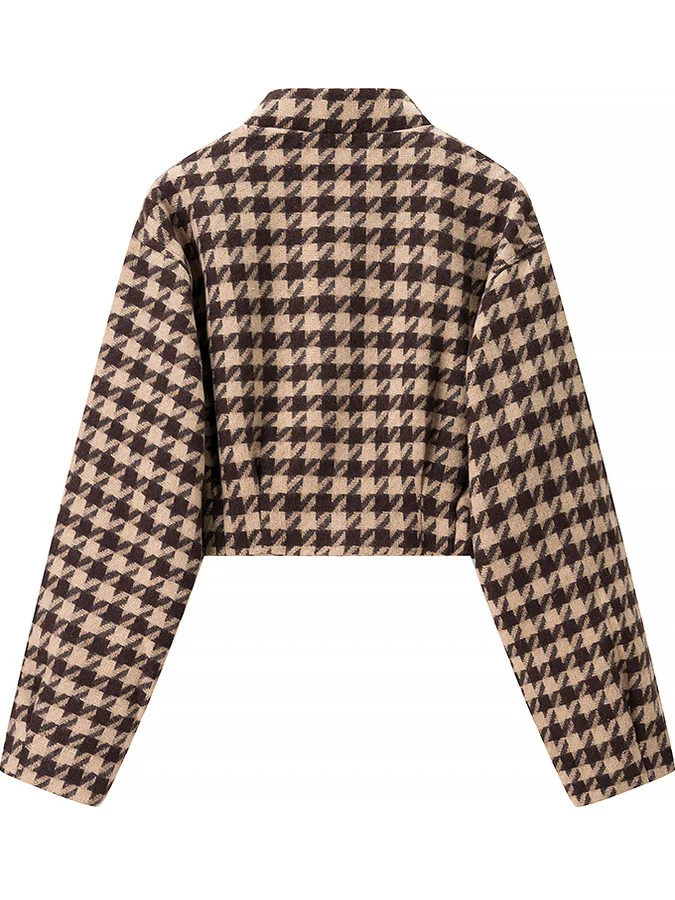 Manteau ort à carreaux rétro, taille haute, ensemble deux pièces décontracté pour femmes, Collection automne, effet amincissant, français Sle