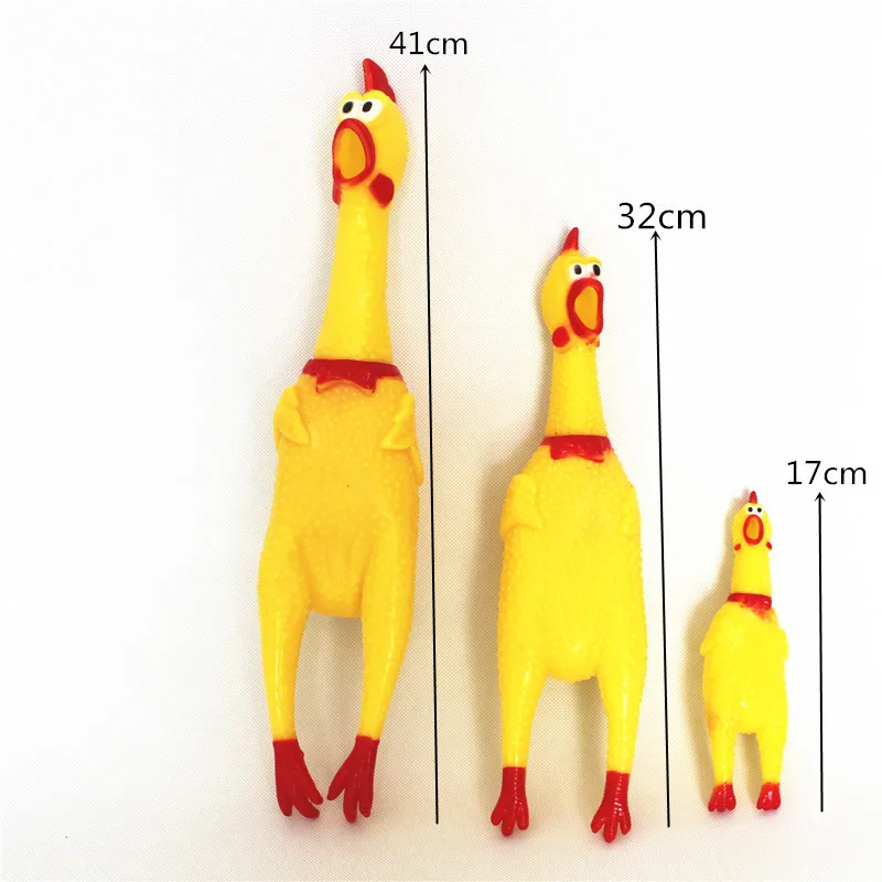 Fashion Pets Dog Squeak Toys Screaming Chicken Squeeze Sound Toy For Dogs Super Durable Funny Yellow Rubber Chicken Dog Chew Toy