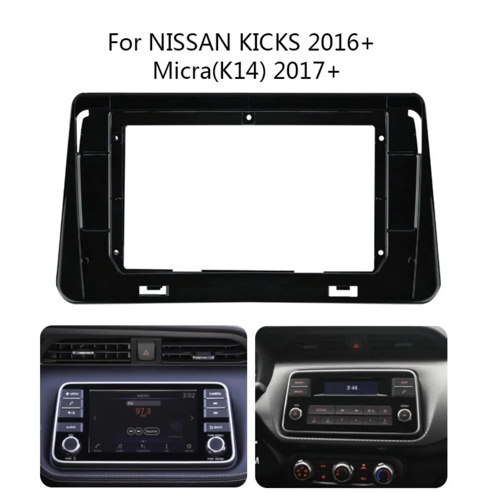 

For 2017NISSAN MICRA KICKS 2020+ SUNNY ALMERA 10.1'' 2Din Radio DVDStereo 9'' Dash Installation Mount Trim Kit Compatible Cover
