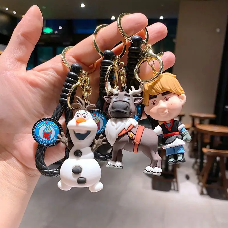 2/5 قطعة سلسلة المفاتيح المجمدة إلسا دمية على شكل أميرة آنا سنو الكنز قلادة الطفل هدية للأطفال #4