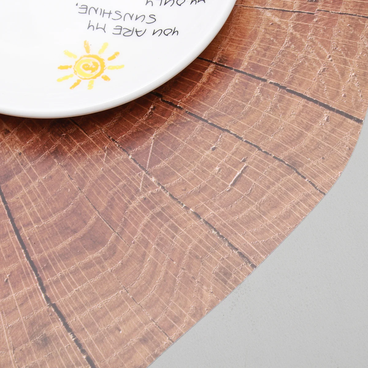 

5pcs Wood Grain Placemat Pvc Heat Resistant Table Protector For Cups Bowls Dishes Party Wedding Home Decorative Food Mat