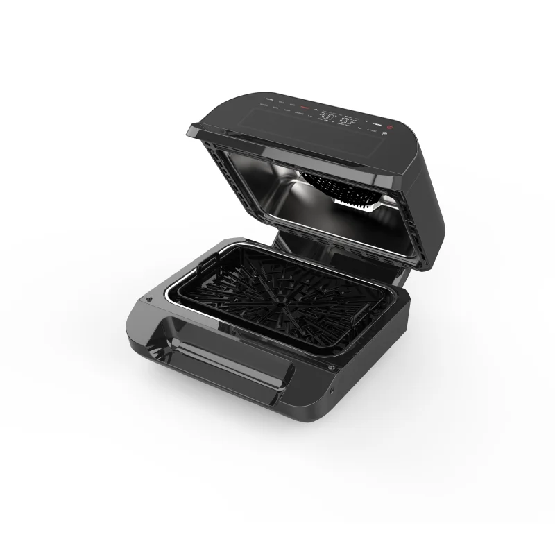 

Small Indoor Air Fryer Oven Touch Screen Digital Panel Visible Windows Oilless Electric Power Household