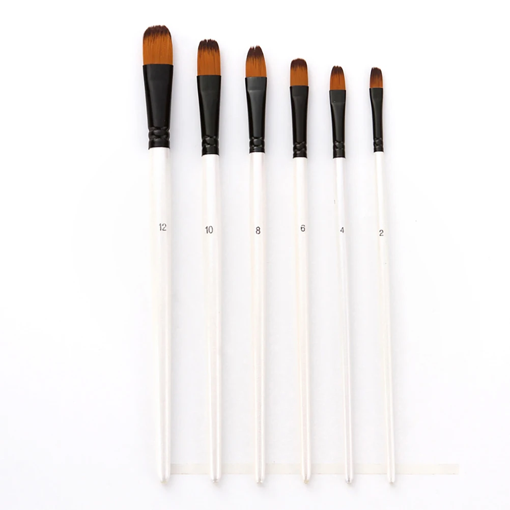 

6 Pcs Painting Brush Suit Brushes Painters Supplies Artists Round Nylon Hair Paintbrush