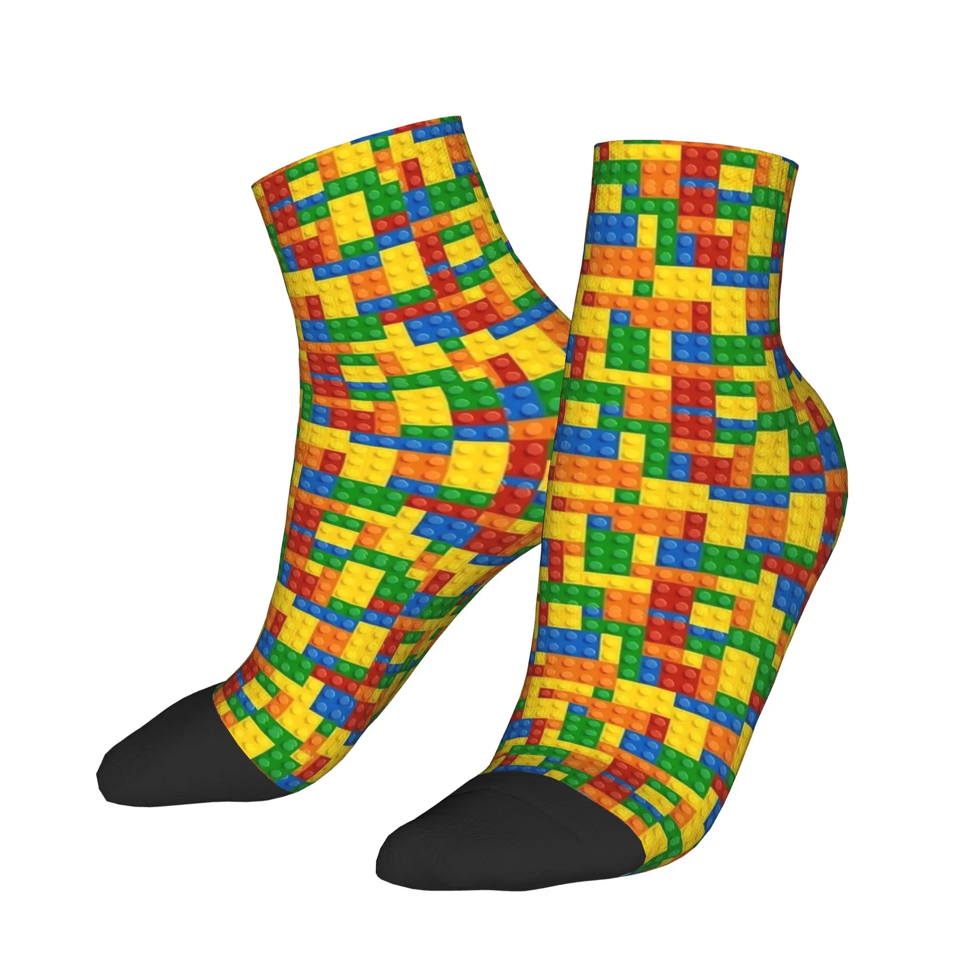 Danish Building Blocks Wink Socks Autumn  Ankle Socks Funny Couple Soft Socks Graphic Climbing Anti Slip Socks