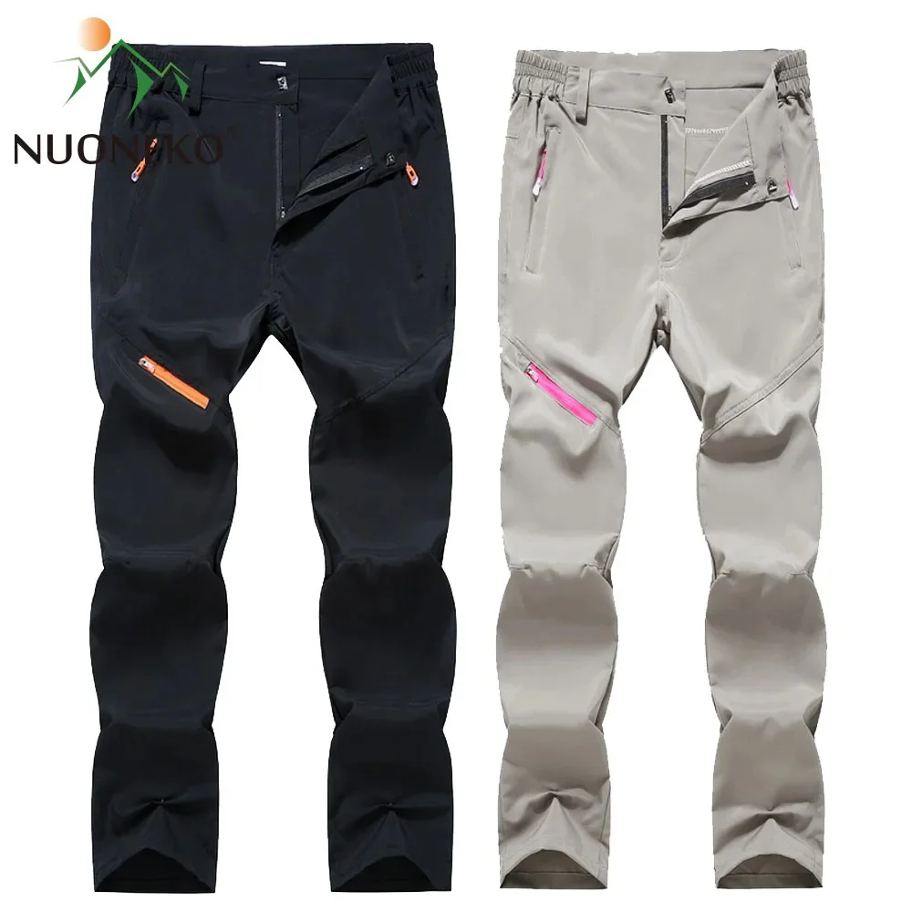 

NUONEKO New Outdoor Stretch Hiking Pants Men Woman Quick Dry Trekking Tourism Waterproof Camping Climbing Fishing Trouser PN62