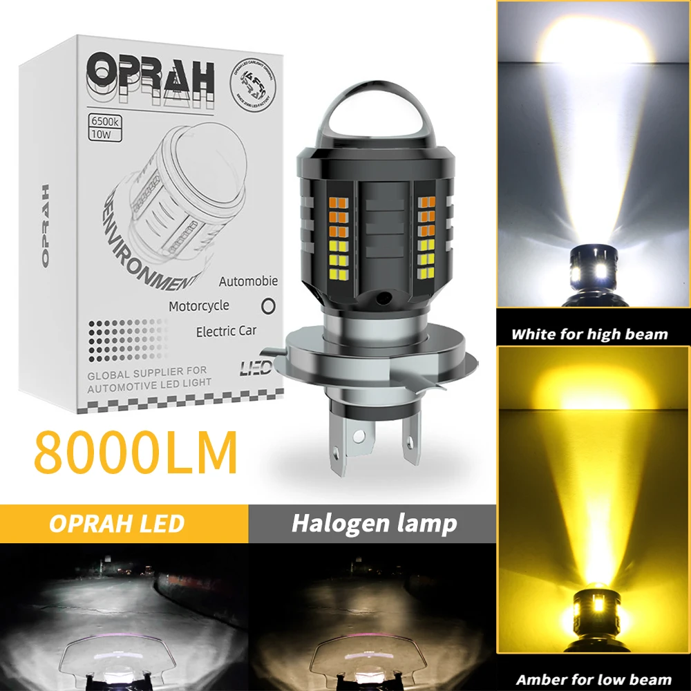 OPRAH Super Bright LED H4 H6 BA20D P150 Headlight Motorcycle  Accessories Projector Light 3570 Chip Universal Led Headlamp Bulbs