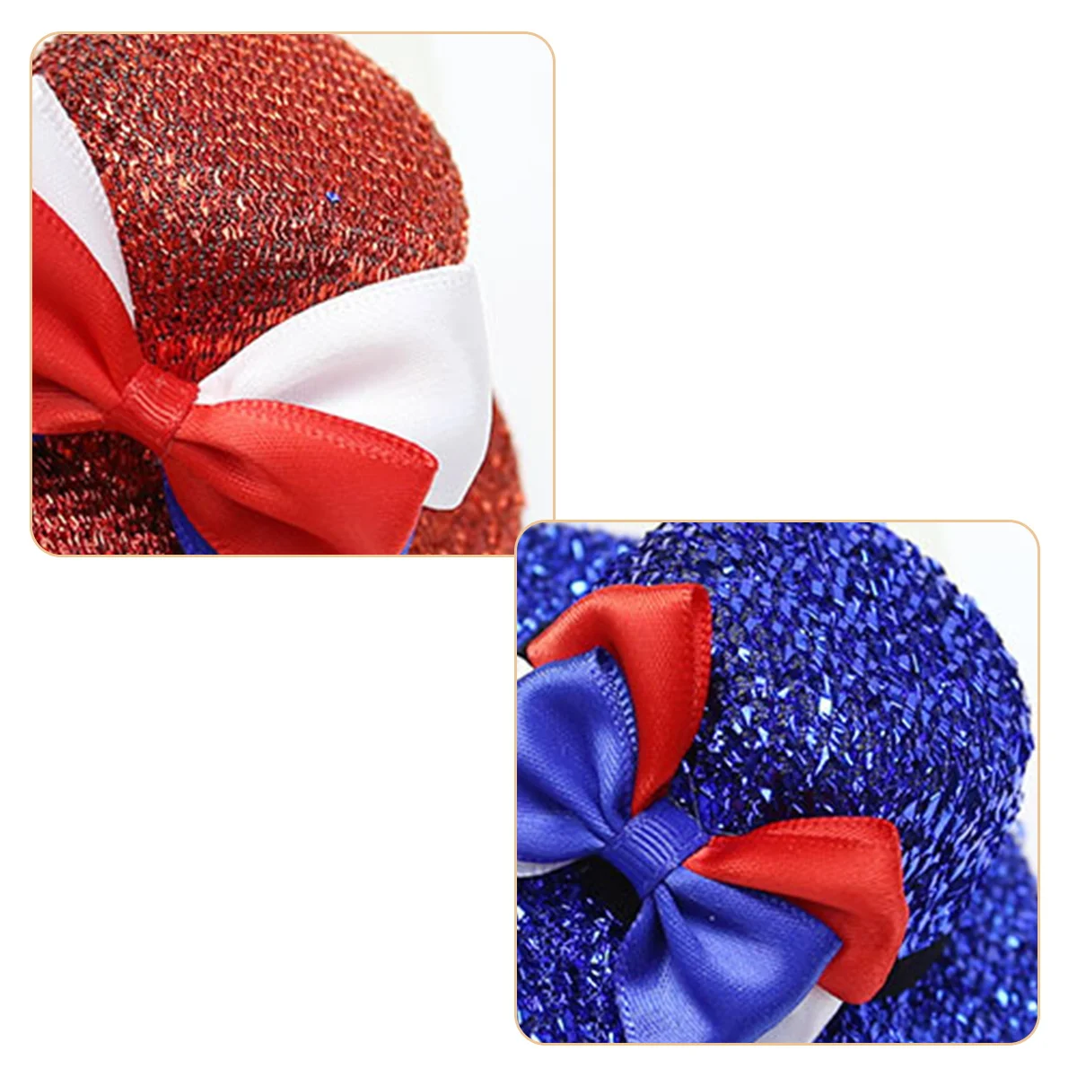 

2pcs Hat Hair Clip Shiny Glitter Topper Children Adult Party Stage Decor Cloth Blue Children Hairpin Red White Bow