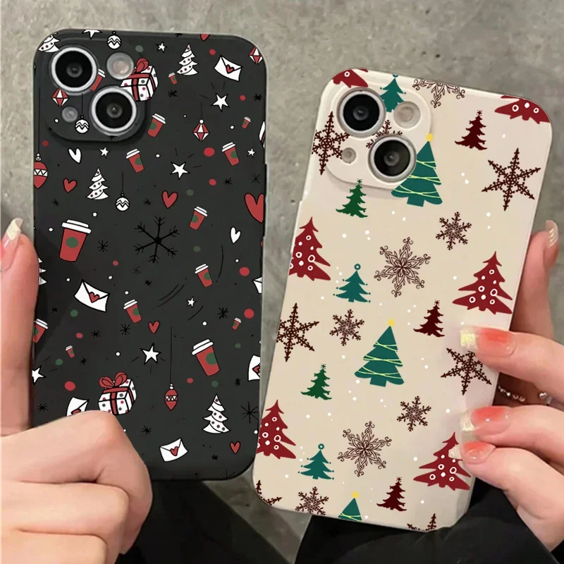 Winter Snowflakes Christmas Anti-fingerprint Phone Case For Samsung Galaxy S26 S25 Ultra S23 Plus A36 A54 A56 A55 A16 A26 Cover