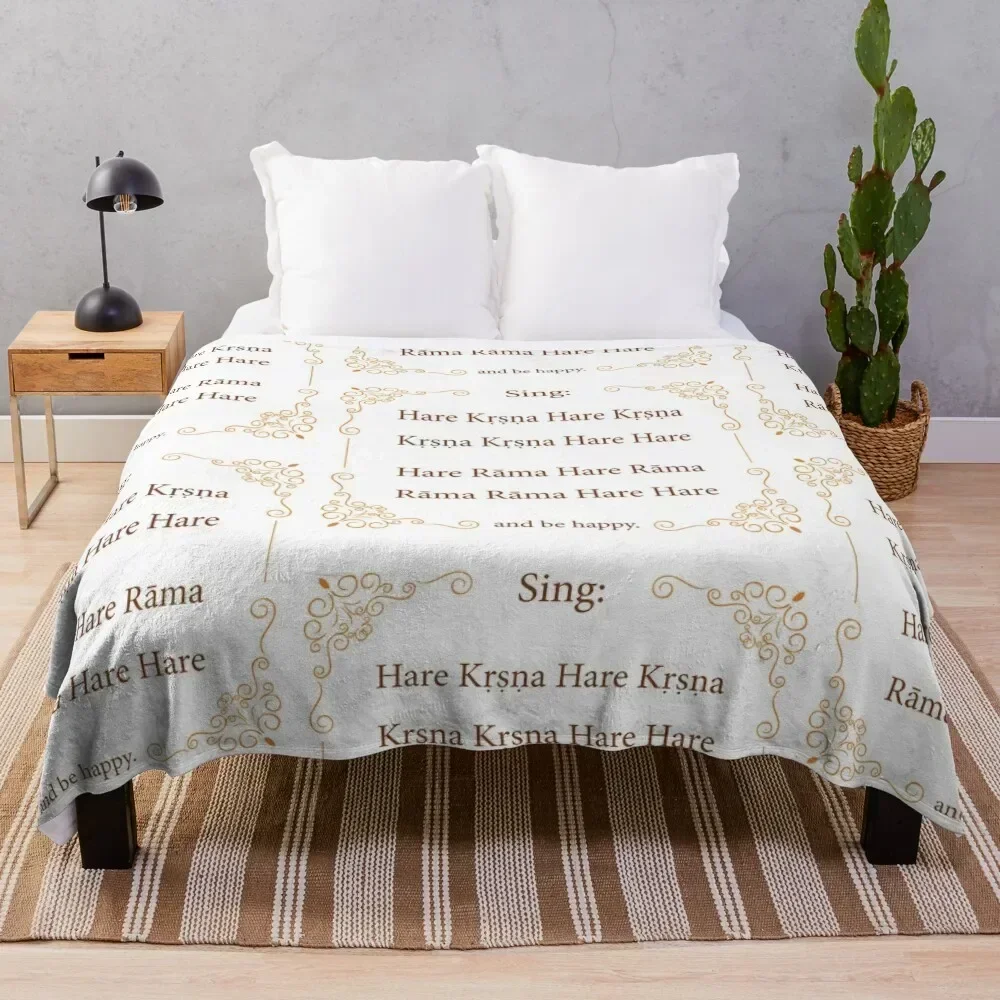 

Hare Krishna Movement Mantra Throw Blanket Wrinkle Resistant Lightweight Blanket
