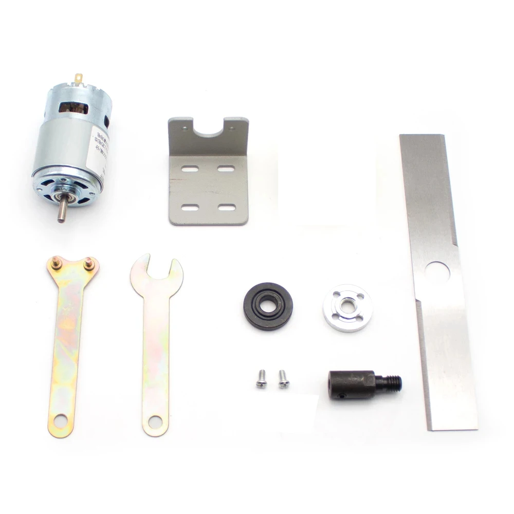 Set tosaerba fai da te DC 12V 775 Motore Lama in acciaio al manganese Strumenti per falciatura da giardino Mini tagliaerba Y