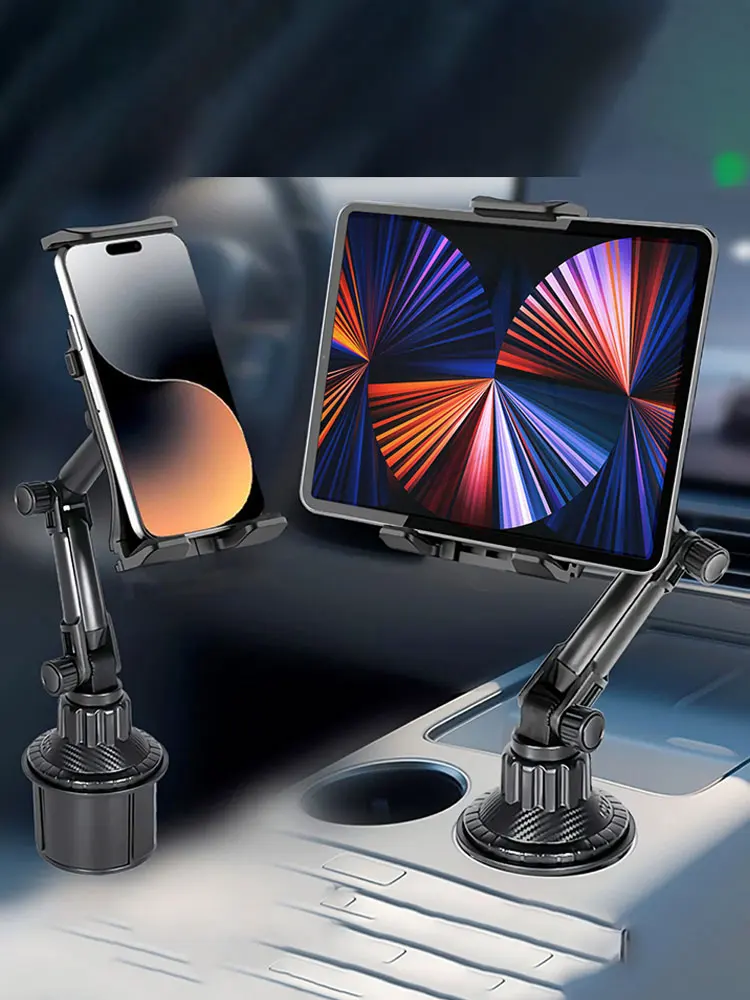 Supporto per tablet per telefono per tazza per auto Supporto per supporto per tablet con impugnatura regolabile a 360 gradi Base triangolare antiscivolo Accessori auto per Xiaomi 11 pollici