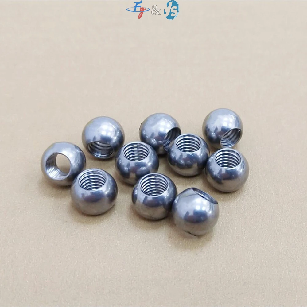 304 Solid Stainless Steel Drilling Ball Metric Threaded Ball With Hole Round Ball Nut Hardware Fastener for Industrial Use