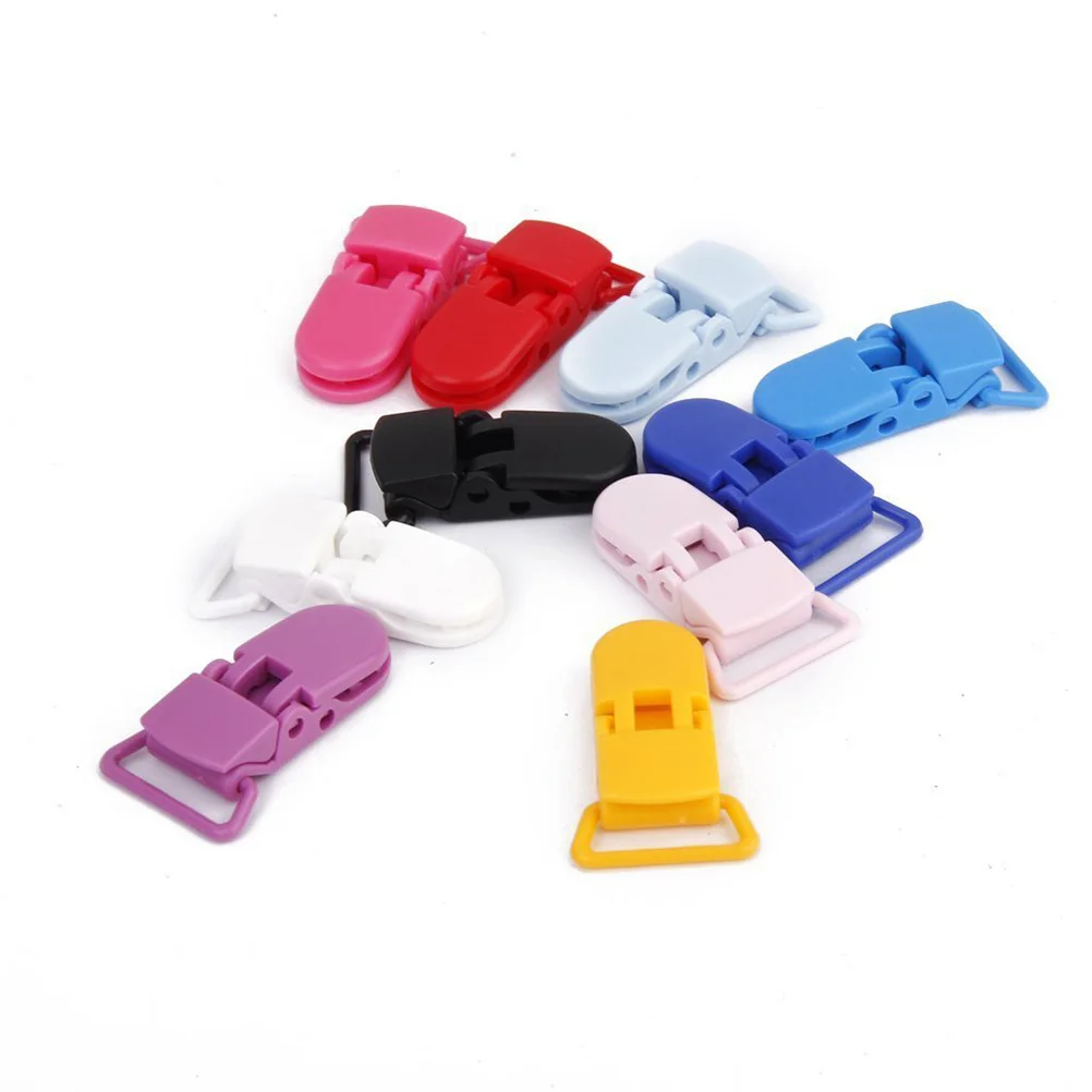 

10 шт. Т-образные пластиковые зажимы для детской соски, прочные зажимы для бейджей, держатели нагрудников, разноцветные 42x25 мм, пластиковые зажимы для бейджей