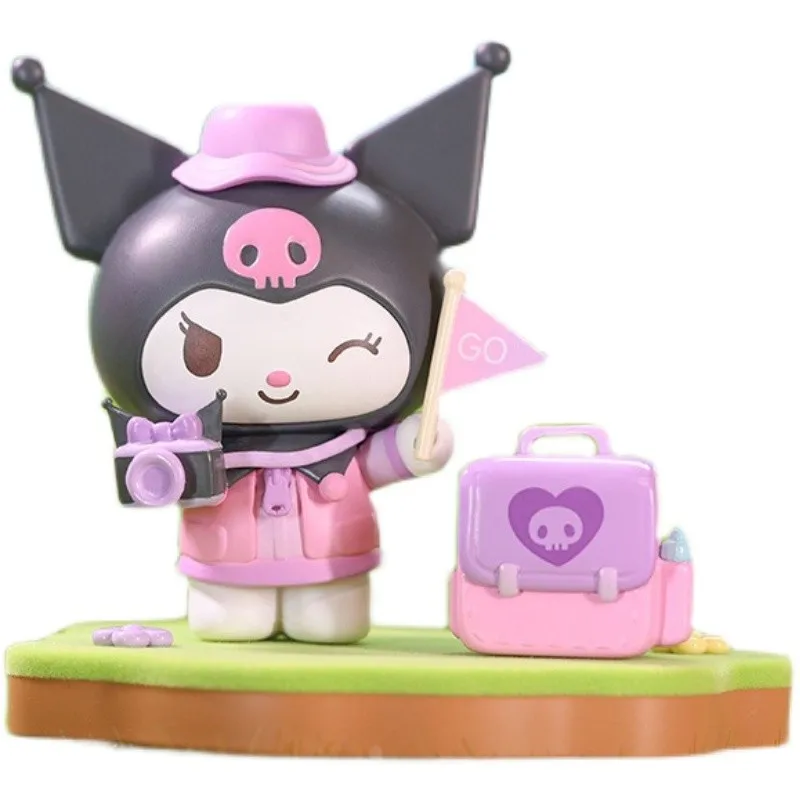 Yugui perro camping amigos, caja ciega, figuras de juguete de moda, lindas muñecas, adornos de escritorio kuromi my melody cinnamoroll pochacco